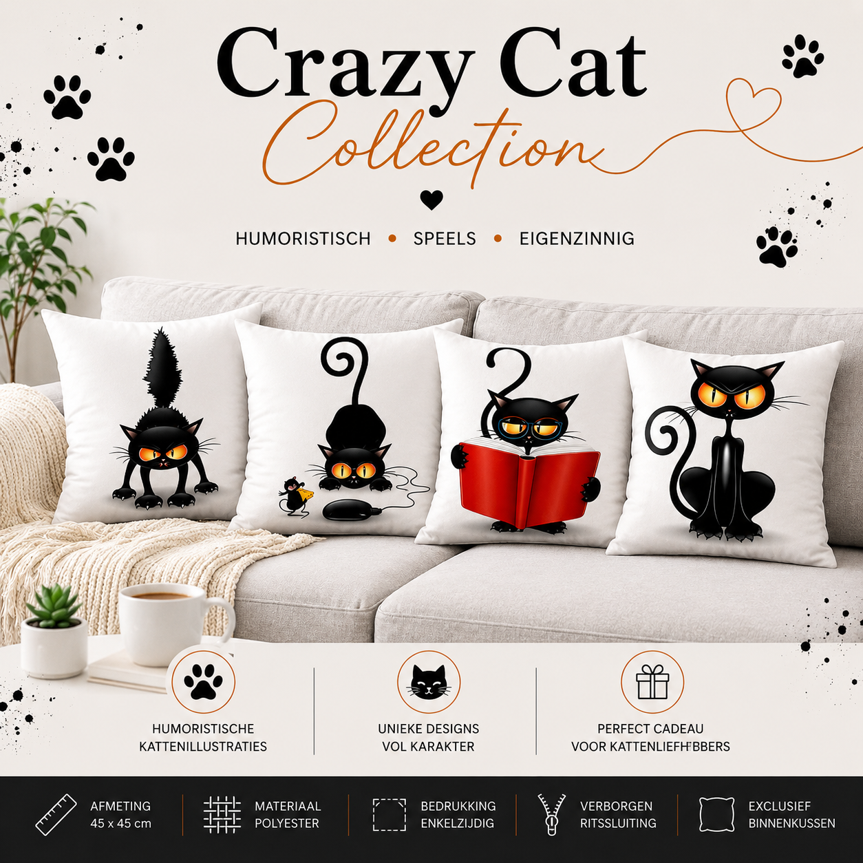 Crazy Cat Collection | Kussenhoezenwinkel