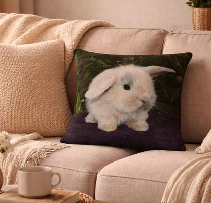 Dieren kussenhoes Konijn - 45x45 cm | Kussenhoezenwinkel