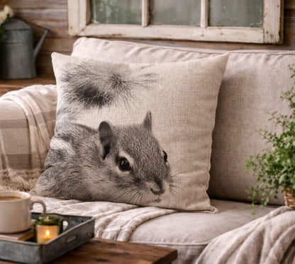 Dieren Kussenhoes Canvas Grijs 45x45 cm | Kussenhoezenwinkel