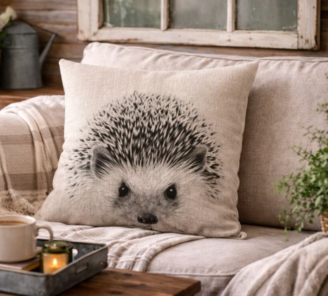 Dieren Kussenhoes Canvas Grijs 45x45 cm | Kussenhoezenwinkel