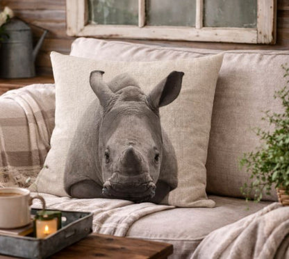 Dieren Kussenhoes Canvas Grijs 45x45 cm | Kussenhoezenwinkel