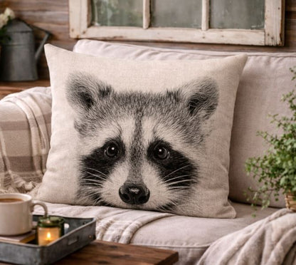 Dieren Kussenhoes Canvas Grijs 45x45 cm | Kussenhoezenwinkel