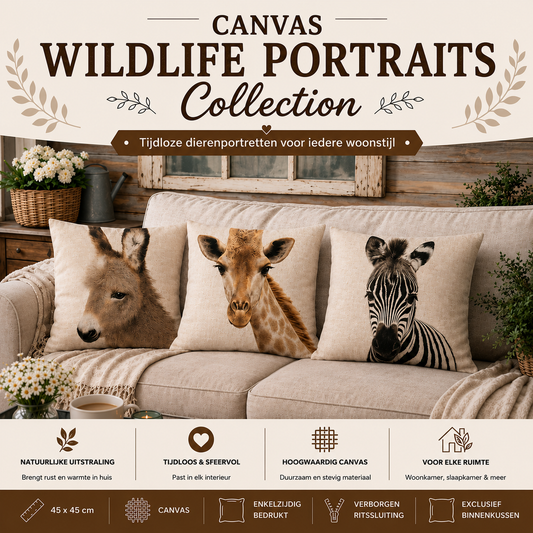 Canvas Wildlife Portraits Collection | Kussenhoezenwinkel