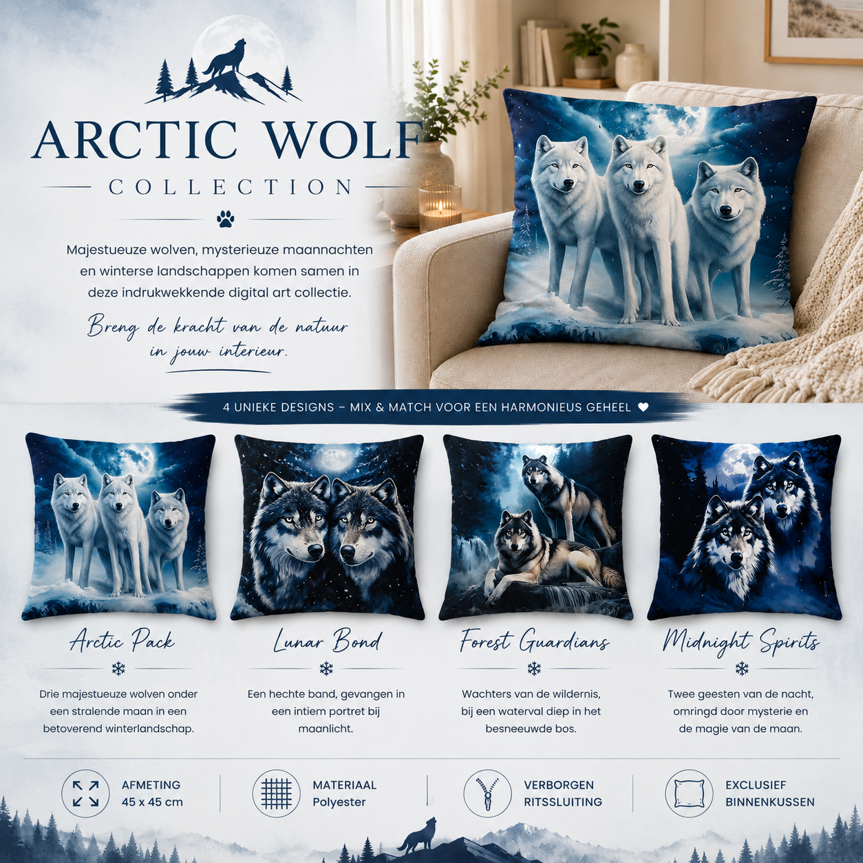 Arctic Wolf Collection | Kussenhoezenwinkel