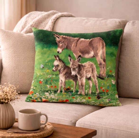 Dieren kussenhoes Ezel - 45x45 cm | Kussenhoezenwinkel