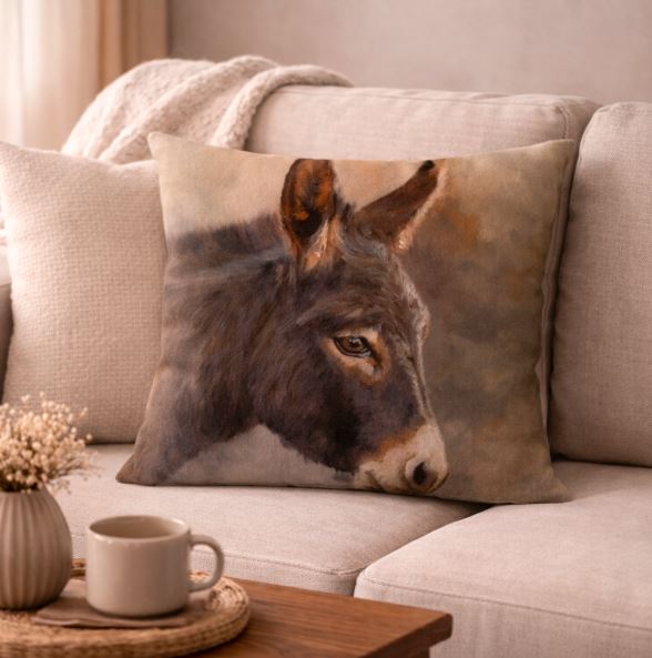 Dieren kussenhoes Ezel - 45x45 cm | Kussenhoezenwinkel