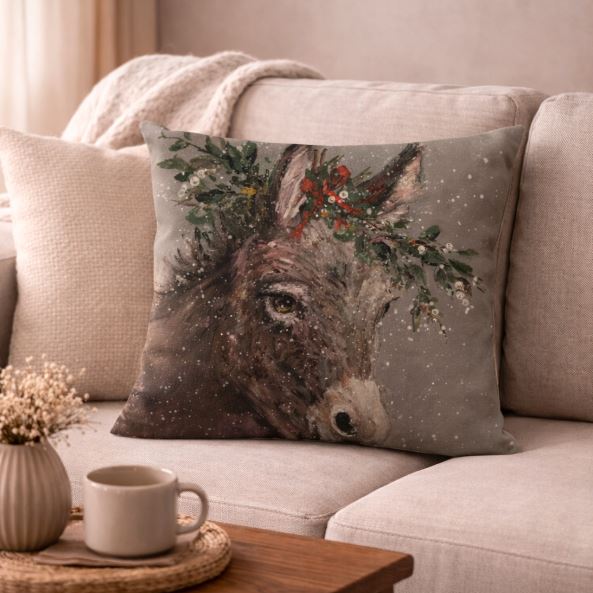 Dieren kussenhoes Ezel - 45x45 cm | Kussenhoezenwinkel