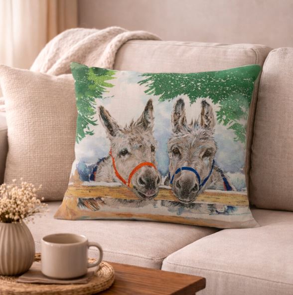 Dieren kussenhoes Ezel - 45x45 cm | Kussenhoezenwinkel