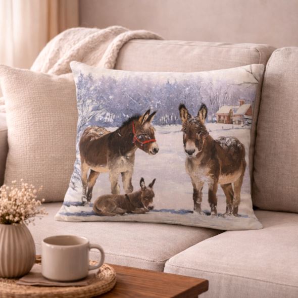Dieren kussenhoes Ezel - 45x45 cm | Kussenhoezenwinkel