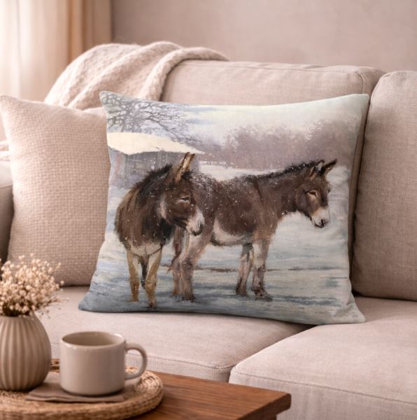 Dieren kussenhoes Ezel - 45x45 cm | Kussenhoezenwinkel
