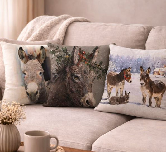 Dieren kussenhoes Ezel - 45x45 cm | Kussenhoezenwinkel