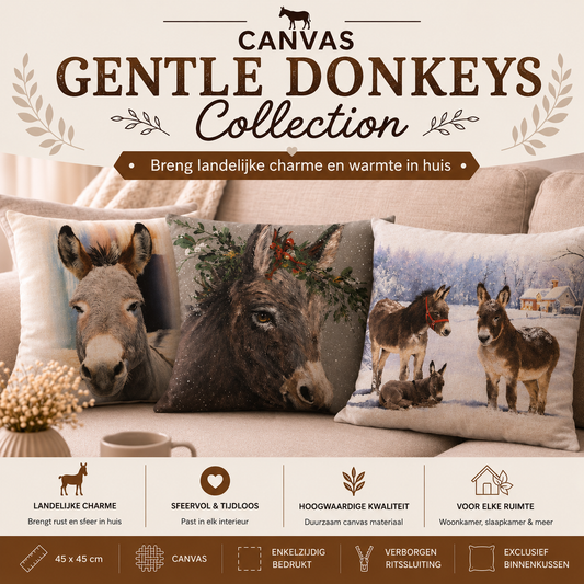 Canvas Gentle Donkeys Collection | Kussenhoezenwinkel