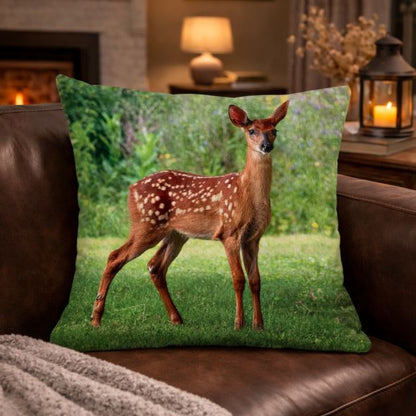 Dieren kussenhoes hert ree 45x45 cm | Kussenhoezenwinkel