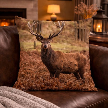 Dieren kussenhoes hert ree 45x45 cm | Kussenhoezenwinkel