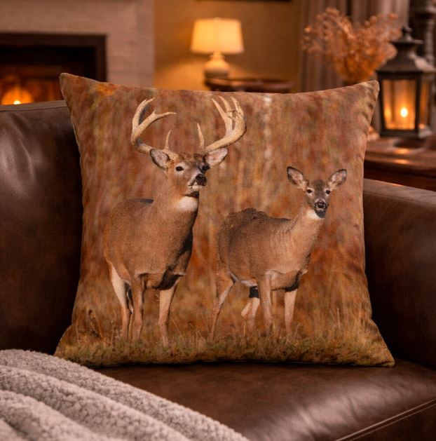 Dieren kussenhoes hert ree 45x45 cm | Kussenhoezenwinkel