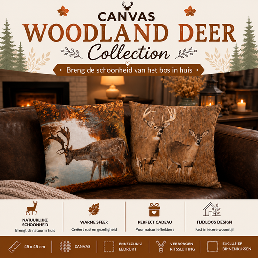 Canvas Woodland Deer Collection | Kussenhoezenwinkel