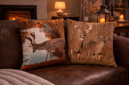 Dieren kussenhoes hert ree 45x45 cm | Kussenhoezenwinkel