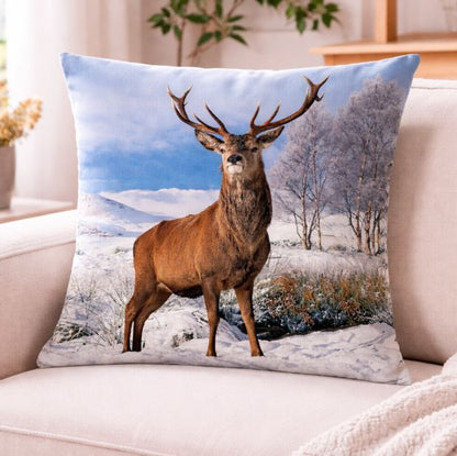 Dieren kussenhoes hert ree 45x45 cm | Kussenhoezenwinkel