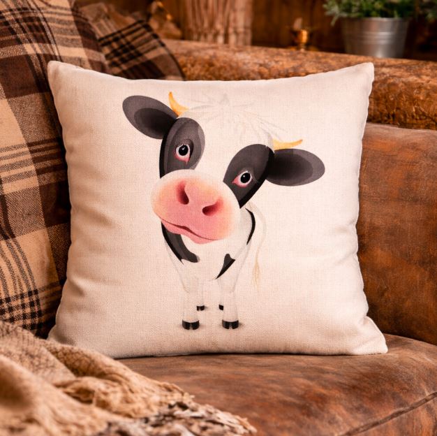 Dieren Kussenhoes Koe - Cartoon Style - 45x45 cm