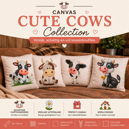 Canvas Cute Cows Collection | Kussenhoezenwinkel