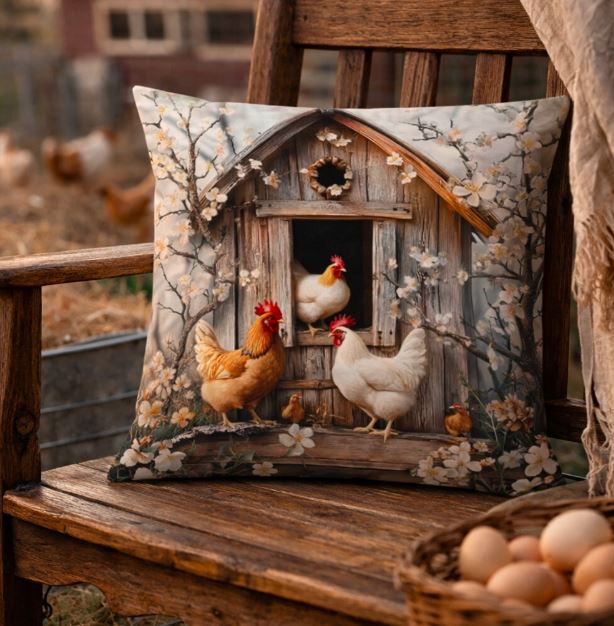 Kussenhoes kippen 45x45 cm | Kussenhoezenwinkel