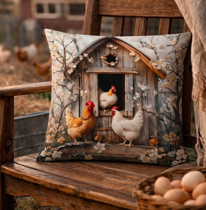 Kussenhoes kippen 45x45 cm | Kussenhoezenwinkel