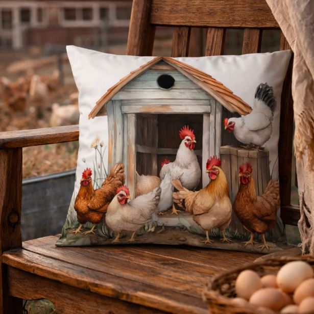 Kussenhoes kippen 45x45 cm | Kussenhoezenwinkel