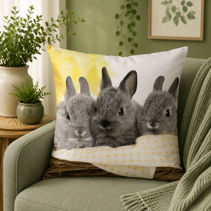 Dieren kussenhoes Konijn 45x45 cm | Kussenhoezenwinkel