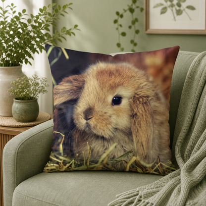 Dieren kussenhoes Konijn 45x45 cm | Kussenhoezenwinkel