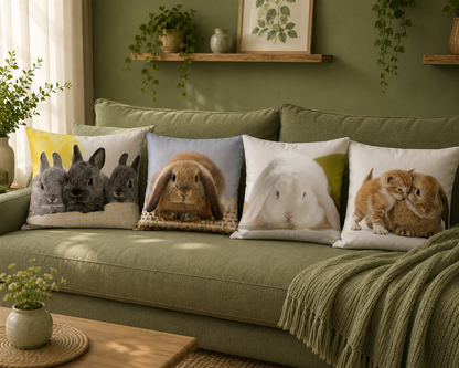 Dieren kussenhoes Konijn 45x45 cm | Kussenhoezenwinkel