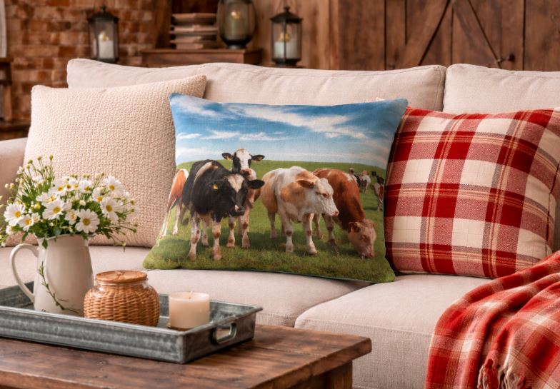 Dieren kussenhoes koe 45x45 cm | Kussenhoezenwinkel