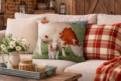 Dieren kussenhoes koe 45x45 cm | Kussenhoezenwinkel