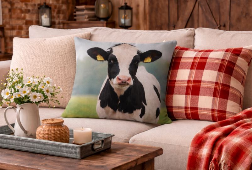 Dieren kussenhoes koe 45x45 cm | Kussenhoezenwinkel