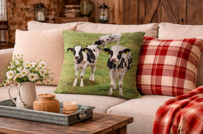 Dieren kussenhoes koe 45x45 cm | Kussenhoezenwinkel