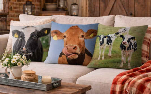 Dieren kussenhoes koe 45x45 cm | Kussenhoezenwinkel