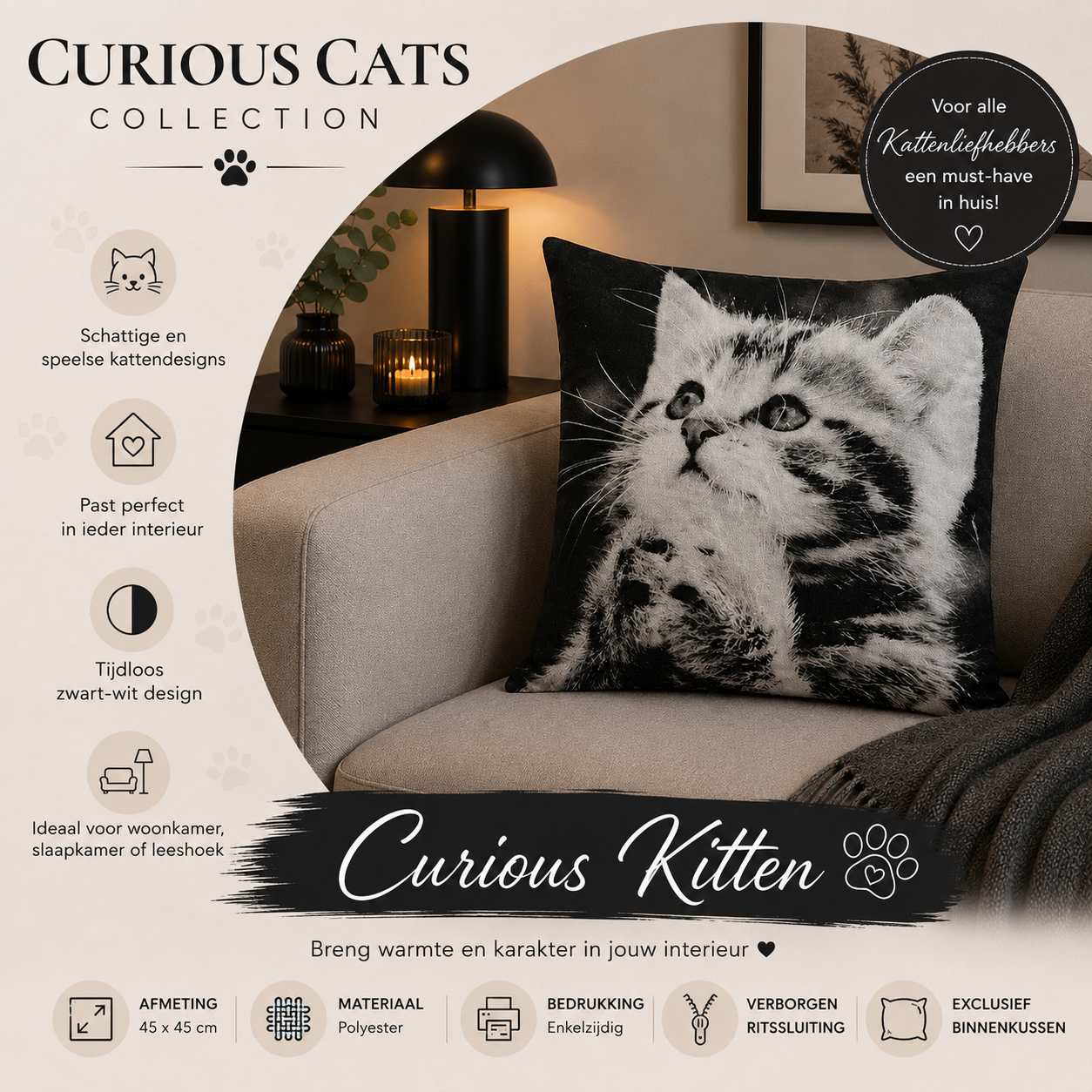 Curious Cats Collection | Kussenhoezenwinkel