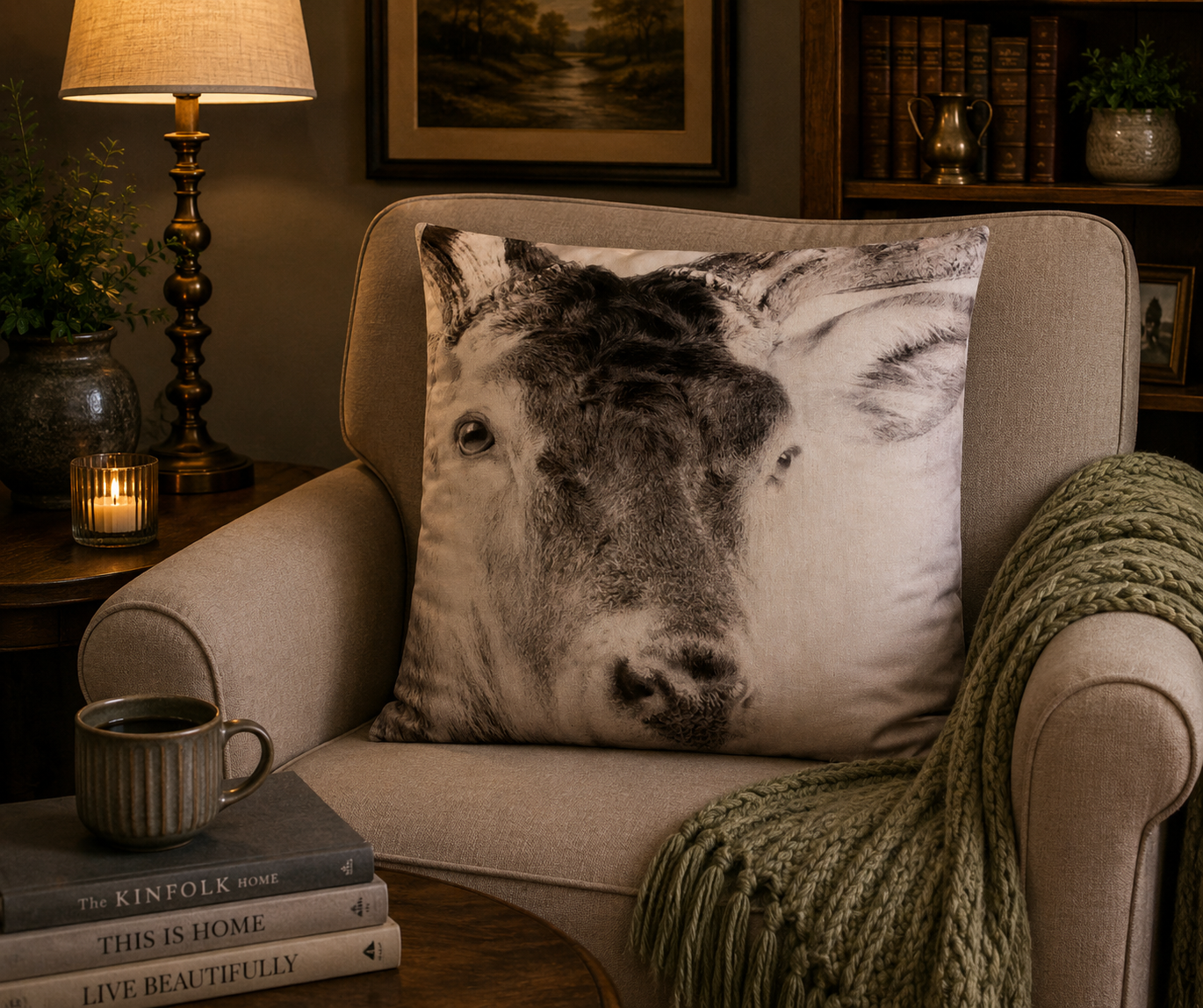 Kussenhoes Landelijke Dierenprint Velvet - 45x45 cm | Kussenhoezenwinkel