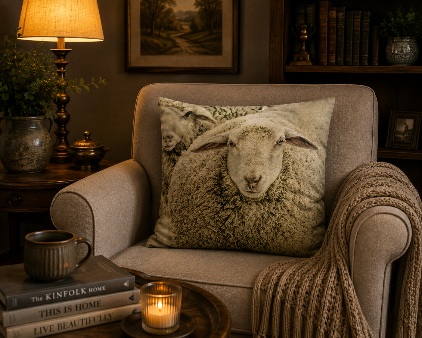 Kussenhoes Landelijke Dierenprint Velvet - 45x45 cm | Kussenhoezenwinkel
