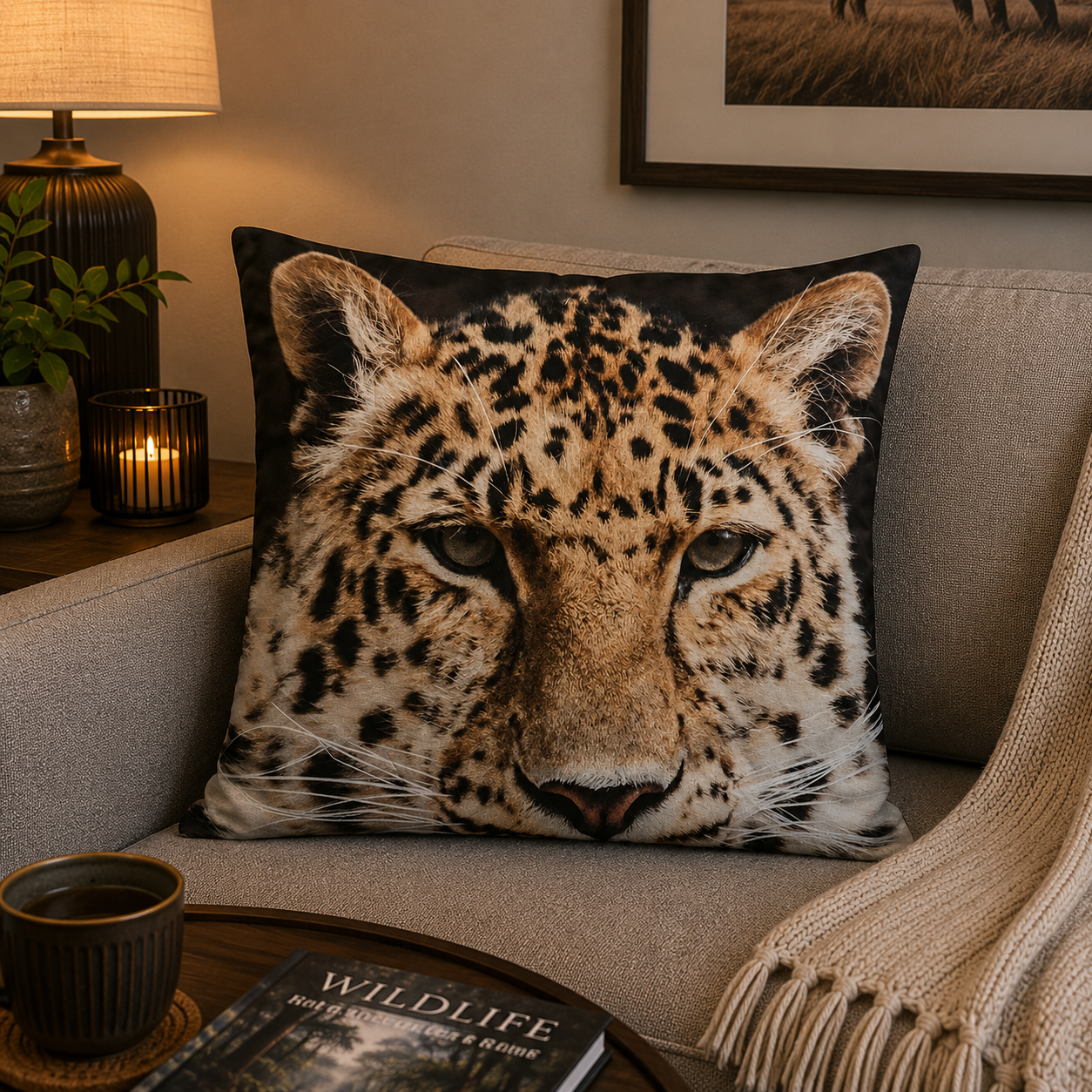 Dieren kussenhoes Luipaard 45x45 cm | Kussenhoezenwinkel