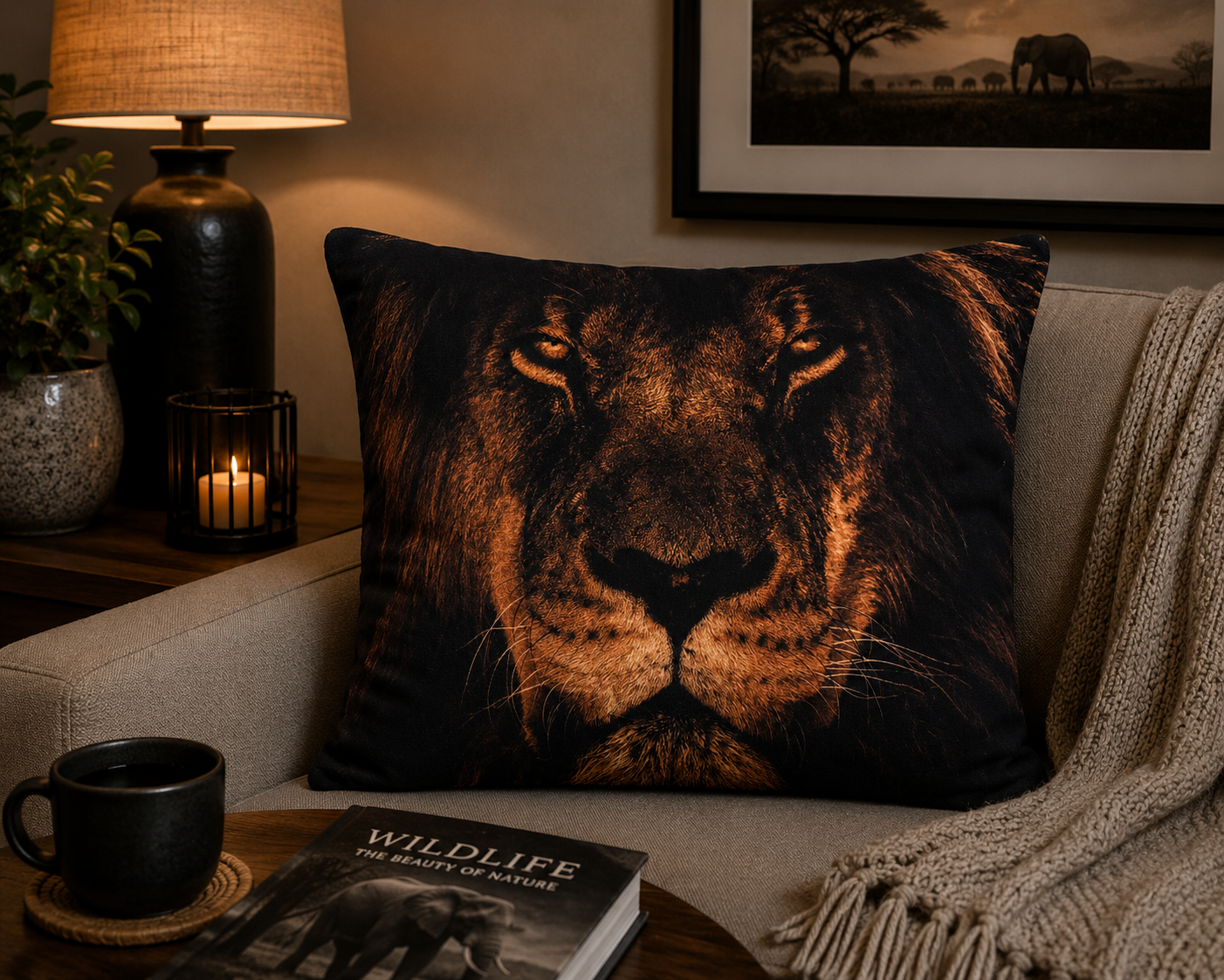 Dieren kussenhoes Leeuw 45x45 cm | Kussenhoezenwinkel