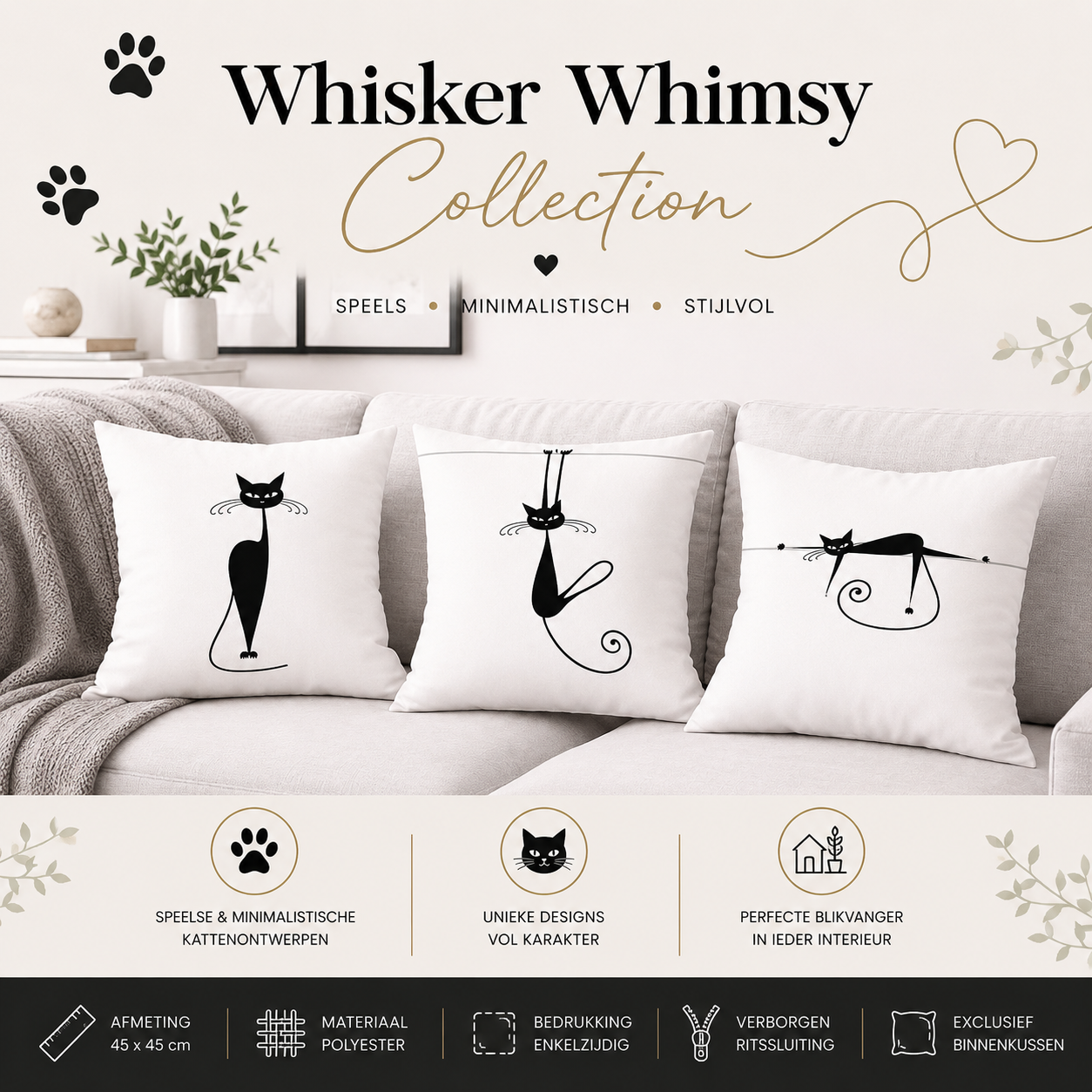 Whisker Whimsy Collection | Kussenhoezenwinkel
