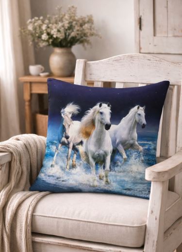 Kussenhoes met paardenafbeelding 45x45 cm | Kussenhoezenwinkel