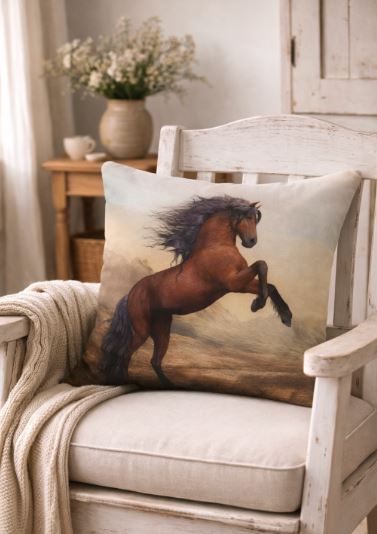 Kussenhoes met paardenafbeelding 45x45 cm | Kussenhoezenwinkel