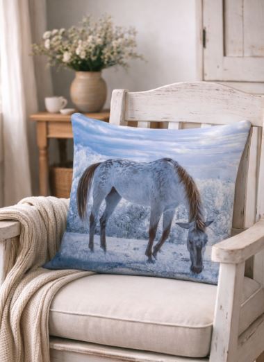 Kussenhoes met paardenafbeelding 45x45 cm | Kussenhoezenwinkel