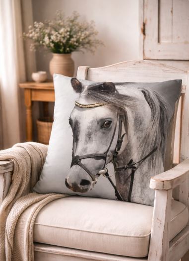 Kussenhoes met paardenafbeelding 45x45 cm | Kussenhoezenwinkel