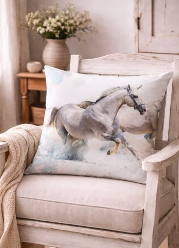 Kussenhoes met paardenafbeelding 45x45 cm | Kussenhoezenwinkel