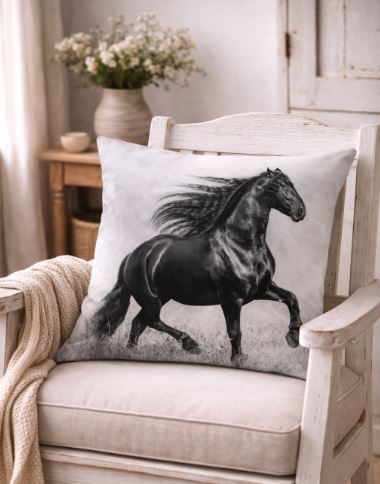 Kussenhoes met paardenafbeelding 45x45 cm | Kussenhoezenwinkel
