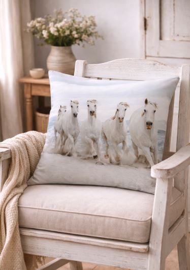 Kussenhoes met paardenafbeelding 45x45 cm | Kussenhoezenwinkel