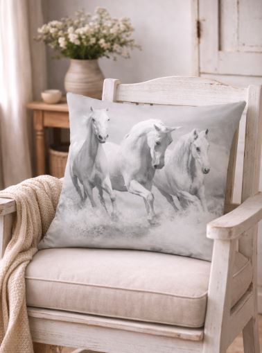 Kussenhoes met paardenafbeelding 45x45 cm | Kussenhoezenwinkel