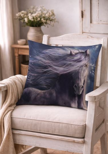 Kussenhoes met paardenafbeelding 45x45 cm | Kussenhoezenwinkel
